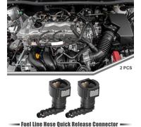 Connecteur de déconnexion rapide du tuyau de carburant pour voiture à 90 degrés 3/8" 9.49mm SAE vers tuyau de 1/4" 6mm, déconnexion rapide du tuyau en plastique gris 2 ensemble
