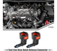 Connecteur de déconnexion rapide du tuyau de carburant pour voiture à 90 degrés 3/8" 9.49mm SAE vers tuyau de 1/4" 6mm, déconnexion rapide du tuyau en plastique rouge 2 ensemble