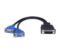 Connecteur de deux sorties VGA mâle à 2 VGA 15 broches femelle, adaptateur séparateur de câble pour ordinateurs de bureau FW1S