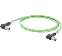 Connecteur de données pour capteurs/actionneurs Weidmüller IE-C6EL8UG0050XCAXCA-E 2485590050 M12 mâle, coudé 5.00 m Nombre