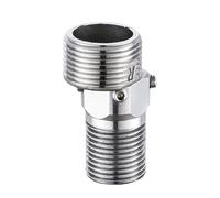 Connecteur de douche compact en acier inoxydable - Adaptateurs de robinet de douche à 360° - Angle de rotation coudé - Pied incurvé - Réglage de l'angle rotatif
