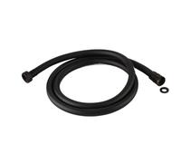 Connecteur de douche Flexible en PVC, tuyau 1.5 mètres, filetage 1/2 ", pomme à main, connecteur Tube pulvérisation, gris argent noir(Black)