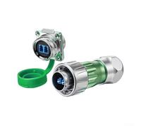 Connecteur de fibre optique DH-24 LC monomode double cœur, certifié IP68 pour les environnements difficiles, coque en métal avec prise en charge 10 Gbit/s, perte d'insertion ≤ 0,35 dB, compatible avec