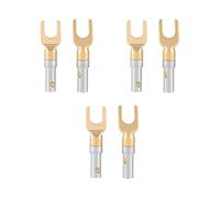 Connecteur de Fil de Haut-parleur Banana U Fork Y Spade Plug pour un Chemin de Signal de Haute qualité entre les Composants - 6 Pièces Plaquées or 4 Mm - Idéal pour les Systèmes Domestiques,