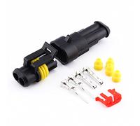 Connecteur de Fil, Keenso Kit de 2 Broches Plug Connecteur Étanche Électrique 1.5mm Terminaux Fil de Verrouillage Rapide Prises de Courant pour Moto Voiture Camion
