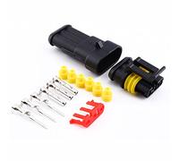 Connecteur de Fil, Keenso Kit de 3 Broches Plug Connecteur Étanche Électrique 1.5mm Terminaux Fil de Verrouillage Rapide Prises de Courant pour Moto Voiture Camion