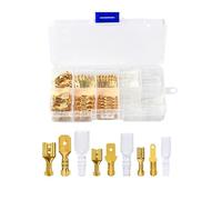 Connecteur de fil mâle femelle isolé 2.8/4.8/6.3mm, bornes à sertir de terminaison de fil électrique, connecteurs de pelle, Kit assorti(210 Golden)