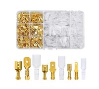 Connecteur de fil mâle femelle isolé 2.8/4.8/6.3mm, bornes à sertir de terminaison de fil électrique, connecteurs de pelle, Kit assorti(270PCS Golden)