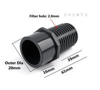 Connecteur de filtre en plastique,raccords de filtre en plastique,taille 20,25,32,40,50,63mm,1 10 pièces,adaptateur d'irrigation pour Aquarium jardin - Type 20mm Outer Diameter-10Pcs
