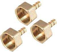Connecteur de jonction adaptateur connecteur tuyau barbelé laiton 8mm x tube femelle G3/4 (3 pièces)