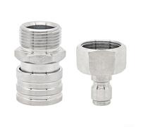Connecteur de lavage de voiture haute pression de 6,35 mm, connecteur rapide en acier inoxydable pour nettoyeur haute pression, raccord en métal pour machine de nettoyage (14 trous)