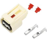 Connecteur De Lumière De Clignotant À 2 Broches, Fiche De Connecteur De Borne De Fil Femelle De La Série 2.2 Mm Pour Buick Tianlong En Plastique Cuivre Beige, 1 Ensemble