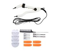 Connecteur De Machine For Extensions Cheveux, Thermique En Fer À Fusion, Température Réglable, Mini Pointe Chauffante, Outils Liaison La Kératine, 1 Ensemble Gain Temps Efficace(White Kit)