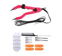 Connecteur De Machine For Extensions Cheveux, Thermique En Fer À Fusion, Température Réglable, Mini Pointe Chauffante, Outils Liaison La Kératine, 1 Ensemble Gain De Temps Efficace(Red Kit)