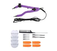Connecteur De Machine For Extensions Cheveux, Thermique En Fer À Fusion, Température Réglable, Mini Pointe Chauffante, Outils Liaison La Kératine, 1 Ensemble Gain De Temps Efficace(Purple Kit)