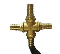 Connecteur de mamelon raccord de tuyau barbe, 1 PC tuyau barbe 16mm séparateur à 4 voies connecteur en laiton croisé raccord adaptateur raccord(14mm)