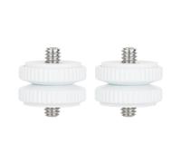 Connecteur de montage à double vis mâle rotatif léger de 6,35 mm pour équipement vidéo, adaptateur de support de disque blanc