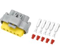 Connecteur De Moteur De Lève-Vitre Pour Volkswagen Jetta Connecteur De Borne Femelle Interne Série En Plastique Étanche En Cuivre Étamé De 2,8mm 1 Ensemble Gris Jaune 5 Broches