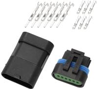 Connecteur De Pédale D'Accélérateur À 6 Broches Pour Excavatrice, Fiche Étanche En Plastique Noir Mâle Femelle Pour Connecteur De Terminal De Fil