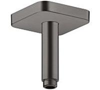 connecteur de plafond hansgrohe 26965340 100 mm, chrome noir brossé, carré