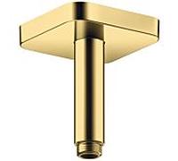 Hansgrohe Raccord de plafond 26965990 – 100 mm DN15 – Optique or poli – Carré
