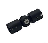 Connecteur de porte en verre pour tube rond en acier inoxydable robuste avec fonction de réglage flexible (noir)