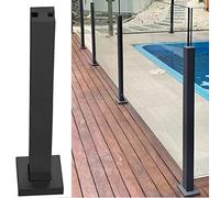 Connecteur de poteau de garde-corps coupe-vent pour clôtures de 10/12 mm d'épaisseur, système de support de clôture de piscine, hauteur moyenne 125 cm