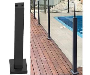 Connecteur de poteau de garde-corps coupe-vent pour clôtures de 10/12 mm d'épaisseur, système de support de clôture de piscine, hauteur moyenne 125 cm