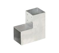 vidaXL Connecteur de poteau Forme en L Métal galvanisé 101x101 mm Gris G