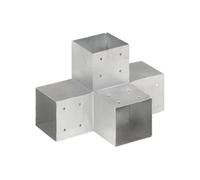 vidaXL Connecteur de poteau Forme en X 101x101 mm métal galvanisé Gris G