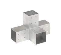 vidaXL Connecteur de poteau Forme en X Métal galvanisé 81x81 mm Gris G