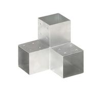 vidaXL Connecteur de poteau Forme en Y - Métal galvanisé 101 x 101 mm - Gris G