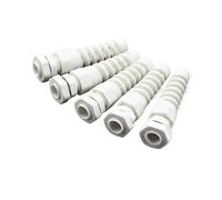 Connecteur de presse-étoupe étanche M12 PG7/PG9/PG11, protecteur en spirale flexible en plastique for filetage de fil de 3.5 à 6mm, 5 pièces(White,PG11)