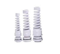 Connecteur de presse-étoupe M16/M25, étanche IP68, protecteur en spirale flexible en plastique for filetage de fil de 4 à 8mm(White,M20-5pcs)