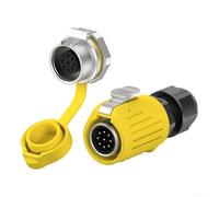 Connecteur de prise aviation étanche IP67 avec système de verrouillage - Montage sur bride, options 2/3/4/5/7/8/9 broches, matériau PP résistant à la chaleur, 4,5 × 4,5 × 4,5 cm (EW-LP16-9P)