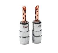 Connecteur de Prise Banane de Haut-Parleur, sans Soudure, Prise mâle en cuivre, Adaptateur de Fil à vis for connecteur de câble Audio-vidéo, 12/8/4 pièces(4pcs(2sets))