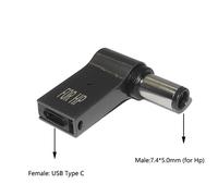 Connecteur de prise d'alimentation USB Type-C vers DC,adaptateur secteur universel pour ordinateur portable,convertisseur de prise pour ordinateur portable Bali Dell Lenovo, - Type 7.4-5.0mm for HP