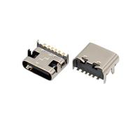 Connecteur de Prise USB SMT Type C 6 Broches, 10 pièces/lot, Placement Femelle USB 3.1 Type-c SMD Dip for la Conception de PCB, Bricolage, Charge à Courant élevé(20PCS)