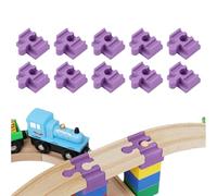 Connecteur de rail en bois | 10 accessoires pour chemin de fer en bois | Accessoires de connexion pédagogique pour à partir de 3 ans | Salle de jeux, salle de classe, jeu d'intérieur