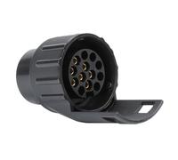 Connecteur de Remorque 7/13 Broches, Adaptateur Électrique Noir en Plastique, Prise Femelle pour Attelage de Véhicule Adaptateur Prise Remorque pour Connecteur de Prise électrique pour Caravane