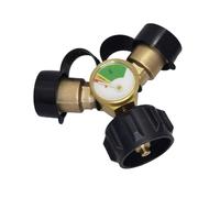 Connecteur de réservoir en propane : séparateur à 2 voies durable, adaptateur de cylindre robuste | Ensemble en laiton avec jauge, accessoire de valve de fermeture, pièce de rechange fiable pour