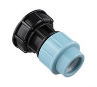 Connecteur de réservoir IBC pour S60x6 20/25/32 mm Adaptateur de sortie droite avec raccord en plastique bleu + noir pour séparateur d'eau de tuyau PE dans l'agriculture et la poussière (sortie droite