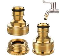 Connecteur de robinet-2 pièces, 1/2 pouce et 3/4 pouce BSP 2-en-1 Adaptateur femelle de robinet fileté, raccord pour robinets filetés, connecteur de robinet de jardin