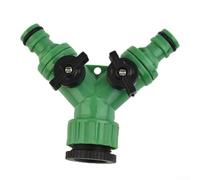Connecteur de robinet à 2 voies pour tuyau d'arrosage avec valves individuelles conçues pour robinets externes 1/2 et 3/4