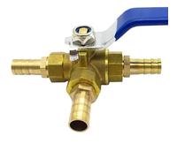 Connecteur De Robinet À Boisseau Sphérique en Laiton À 3 Voies, 1 Pièce, 6, 8, 10, 12, 13, 14, 16, 19, 20, 25, 32 Mm, Raccord Cannelé for Tuyau, Port Complet, Port en L, Port en T(13mm OD,Hose Barb_T