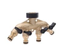 Connecteur de robinet en laiton à 4 voies LINZI, distributeur de robinets d'eau de séparateur de tuyau utilitaire extérieur pour la floraison d'arrosage de jardin avec connecteurs rapides