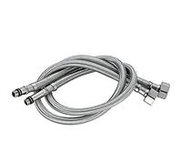 Connecteur de robinet, tuyau d'alimentation en acier inoxydable tressé filetage de compression femelle 1/2 pouce X connecteur mâle M10, X 2 pièces (1 paire) longueur 60 cm, 80 cm, 100 cm, 120 cm