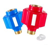 Connecteur de sécurité pour chauffe-eau mural anti-électricité avec protection multicouche - Grand débit de sortie en métal ABS - Rouge et bleu - 6,9 cm - Taille (paire rouge et bleue 1)