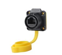 Connecteur de Signal RJ45 en Plastique PBT LP20, étanche IP68, for Montage sur Panneau CAT6, Interface réseau Ethernet(Socket f)