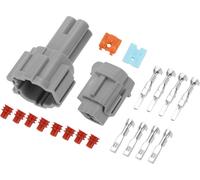 Connecteur De Sonde D'Oxygène À 4 Broches 2,2 Mm Série Mâle Femelle Connecteur De Terminal De Fil pour Nissan Plastique Cuivre Étamé Gris 1 Ensemble